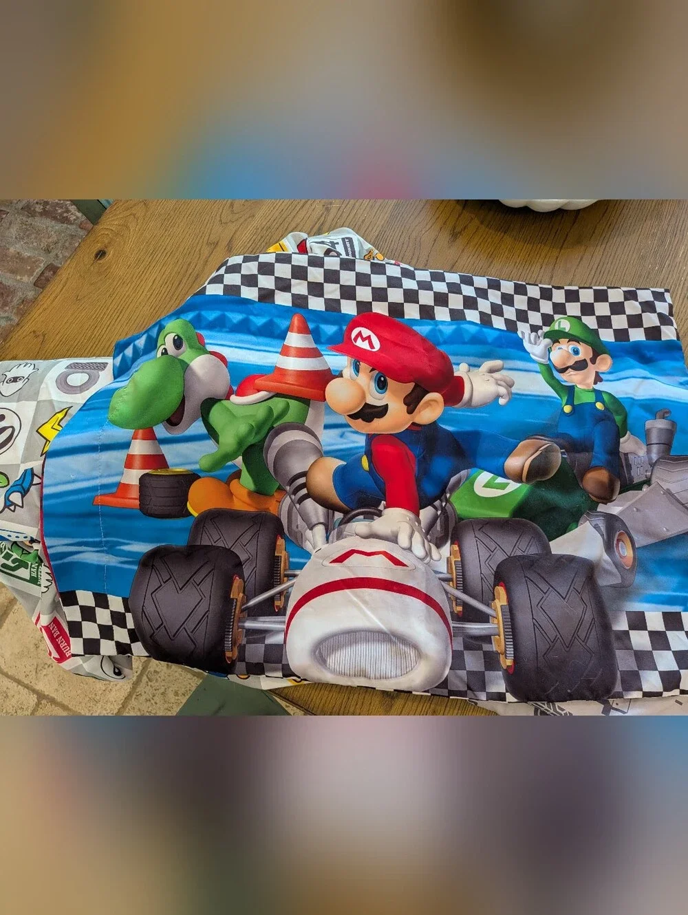 Nintendo Mario Kart Kids Bedding Panel - Colorful Character Print, Sz. Twin